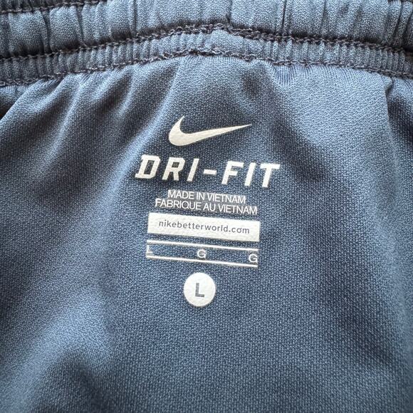 Nike Dri Fit Running Shorts Women’s Size Large Blue Built in Brief Gym Workout - Picture 3 of 10